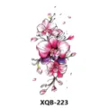 Waterproof temporary tattoo sticker featuring a gorgeous pink orchid flower design for body art. - Watercolor Orchid (XQB-223)