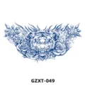 Semi-permanent herbal chest tattoo sticker with fierce tiger and rose thorn design for body art. - Tiger and Rose (GZXT-049)