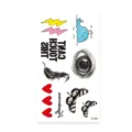 Planche de tatouages temporaires avec baleine mignonne, papillons et lettrages tendance. - Motif X-103