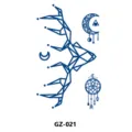 Blue geometric deer head and dreamcatcher herbal semi-permanent temporary tattoo sticker design. - GZ-021