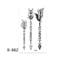 Feuille de tatouage temporaire minimaliste plume flèche avec chiffres romains, autocollant corporel. - K-662