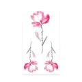 Waterproof floral temporary tattoo sticker sheet, delicate pink watercolor flower design for body art. - K-526