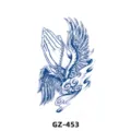 Semi-permanent herbal juice tattoo sticker featuring praying hands and angel wings design. - GZ-453 / 180X110MM