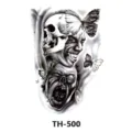 Waterproof dark gothic style skull and butterfly temporary arm tattoo sticker for daily wear - TH-500