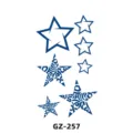 Herbal temporary tattoo sheet with blue star designs, waterproof and long-lasting body art sticker. - GZ-257 / 110x180mm