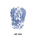 Herbal temporary tattoo sticker variant featuring praying hands and winged design. - GZ-454 / 180X110MM