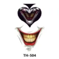 Waterproof temporary tattoo sticker featuring creepy joker smile design, ideal for parties. - TH-504