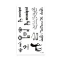 Temporary tattoo sticker sheet black letters keys horse waterproof body art transfer - Pattern X-386