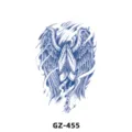 Semi-permanent herbal tattoo sticker featuring praying hands, angel wings and rosary design. - GZ-455 / 180X110MM
