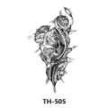 Waterproof temporary tattoo sticker with biomechanical gear and eye design for arm body art. - TH-505