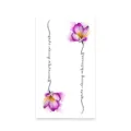 Watercolor floral temporary tattoo sticker with cursive script stem, fresh body art design. - K-529