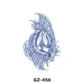 Herbal juice tattoo sticker, blue praying hands wings pattern, waterproof long-lasting art. - GZ-456 / 180X110MM