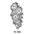 Waterproof temporary tattoo sticker mechanical gear design cool black body art 1pc - TH-506