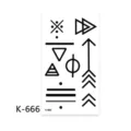 Foglio di adesivi per tatuaggi temporanei geometrici minimalisti con frecce e forme - K-666