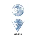 Herbal temporary tattoo sticker waterproof wave geometric design long-lasting body art - GZ-259 / 110x180mm