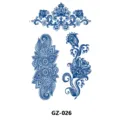 Herbal semi-permanent tattoo sticker waterproof floral botanical body art design. - GZ-026