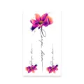 Watercolor floral temporary tattoo sticker sheet with inspiring carpe diem quote design. - K-530 Pattern