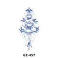 Temporary herbal juice tattoo sticker waterproof floral jewelry design body art decor. - GZ-457 / 180X110MM