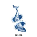 Herbal temporary tattoo sticker blue whale starry night design SKU variant GZ-260 - GZ-260 / 110x180mm