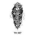 Waterproof temporary tattoo sticker featuring steampunk mechanical gear and clock design. - TH-507