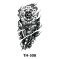 Temporary black mechanical gear tattoo sticker waterproof biomechanical arm art design - TH-508