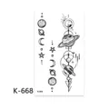 Adesivo per tatuaggio temporaneo pianeta spaziale geometrico arte corporea impermeabile nero. - K-668