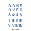 Herbal temporary tattoo sticker sheet with English letters, symbols, and Roman numerals. - GZ-262 / 110x180mm