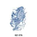 Herbal Semi-Permanent Tattoo Sticker Blue Mythical Beast Dragon Design Waterproof Variant - GZ-376