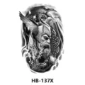 Autocollant de tatouage temporaire étanche avec guerrier viking et corbeau pour bras. - Guerrier Viking et Corbeau (HB-137X)