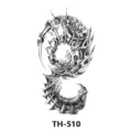 Waterproof temporary tattoo sticker, black biomechanical insect design, cool arm body art. - TH-510
