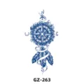 Herbal semi-permanent tattoo sticker featuring compass and feathers design for men. - GZ-263 / 110x180mm