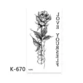 Adesivo per tatuaggio temporaneo rosa nero e bianco con linee geometriche e testo. - K-670