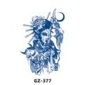 Herbal semi-permanent juice temporary tattoo sticker, Japanese geisha and hannya mask. - GZ-377