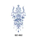 Semi-permanent herbal juice blue rose tattoo sticker waterproof long lasting body art design - GZ-462 / 180X110MM
