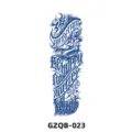 Herbal juice full arm temporary tattoo sticker with gothic lettering design, long lasting. - GZQB-023 (Gothic Lettering)