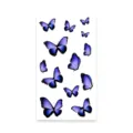 Blue purple butterfly temporary tattoo sticker sheet set, waterproof body art design. - K-535