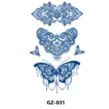 Herbal semi-permanent chest tattoo sticker waterproof blue lace butterfly design GZ-031 - GZ-031