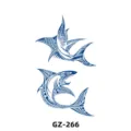 Herbal temporary tattoo sticker featuring tribal shark design, waterproof semi-permanent style. - GZ-266 / 110x180mm