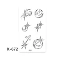 Foglio adesivo tatuaggio temporaneo stella luna nera minimalista K-672 design - K-672