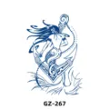 Herbal temporary tattoo sticker waterproof semi-permanent mermaid anchor design for body art. - GZ-267 / 110x180mm