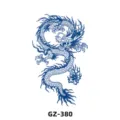 Blue dragon temporary tattoo sticker, herbal waterproof half arm body art sticker for men women. - GZ-380