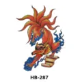 Colorful waterproof temporary tattoo sticker featuring nine-tailed fox design for body art. - HB-287 / 210*148mm