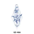 Floral geometric temporary tattoo sticker dark blue botanical art body art design item - GZ-466 / 180X110MM