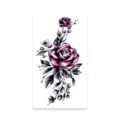 Floral temporary tattoo sticker in elegant purple and black rose design for women. - K-538