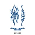 Semi-permanent blue tribal spider tattoo sticker variant, waterproof herbal body art design. - GZ-270 / 110x180mm