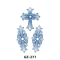 Herbal temporary tattoo sticker sheet with gothic cross design, waterproof body art transfer. - GZ-271 / 110x180mm