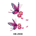 Colorful pink butterfly flower waterproof temporary tattoo sticker HB-293X fashion body art - HB-293X / 210*148mm