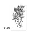 Foglio di adesivi per tatuaggi temporanei corona rosa nera e bianca per arte corporea. - K-676
