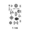 Feuille de tatouage temporaire mandala fleur géométrique noir minimaliste style T-186 - T-186 / 60x105mm
