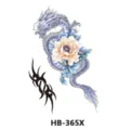 Waterproof blue dragon peony temporary tattoo sticker body art fake tattoo design. - HB-365X